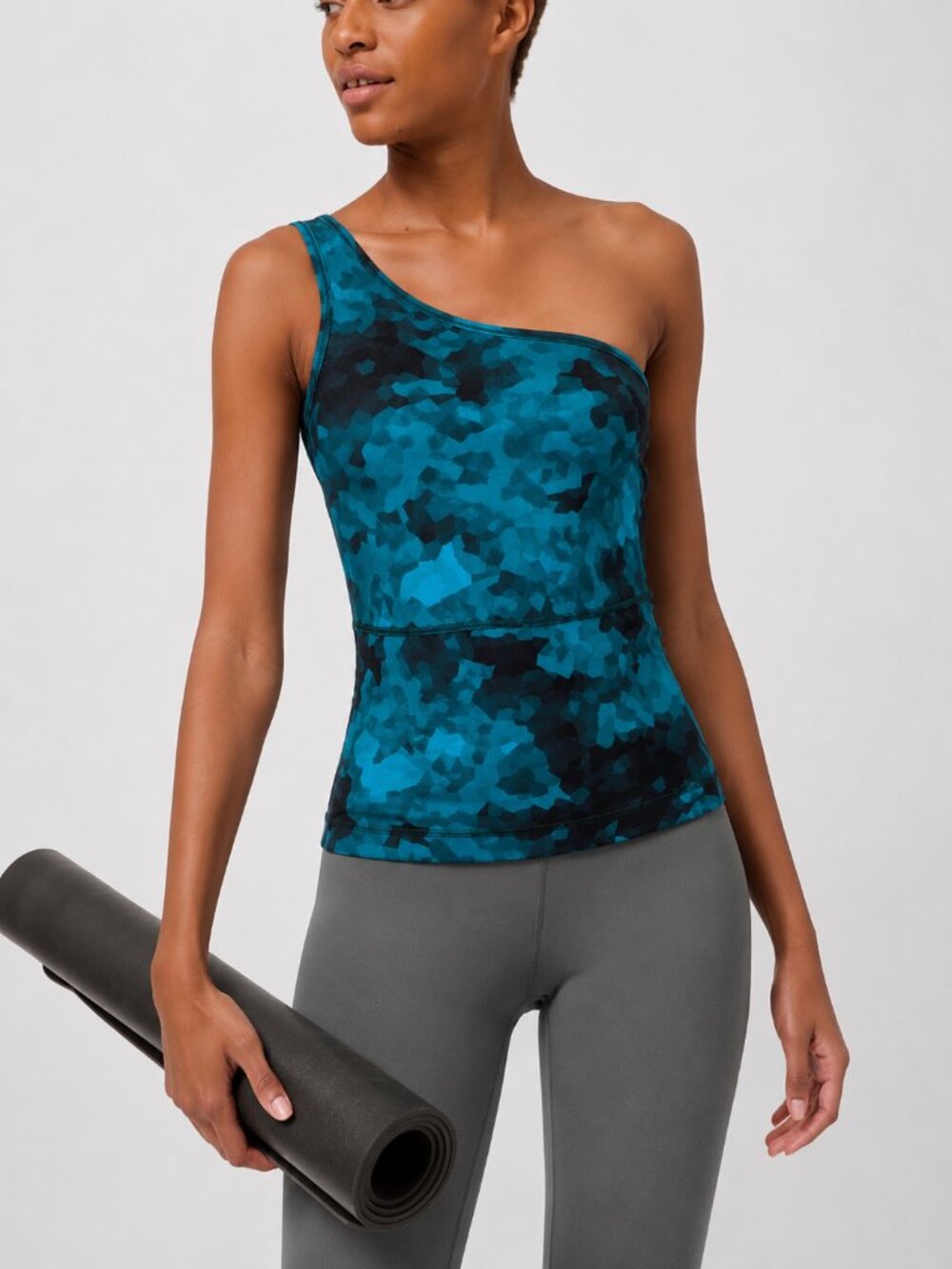 Lululemon Top Cold One Shoulder Camo Women’s Sleeveless Tight Fitted